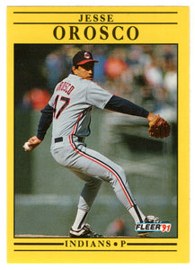 Jesse Orosco - Cleveland Indians (MLB Baseball Card) 1991 Fleer # 375 Mint