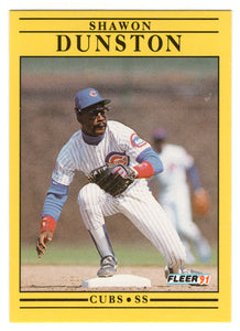 Shawon Dunston - Chicago Cubs (MLB Baseball Card) 1991 Fleer # 420 Mint