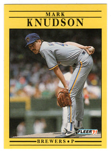 Mark Knudson - Milwaukee Brewers (MLB Baseball Card) 1991 Fleer # 587 Mint