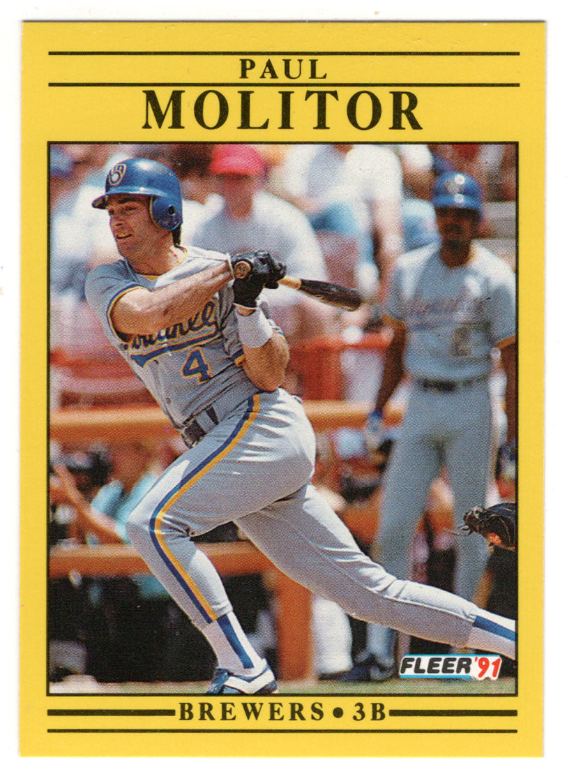 Paul Molitor - Milwaukee Brewers (MLB Baseball Card) 1991 Fleer # 591 Mint