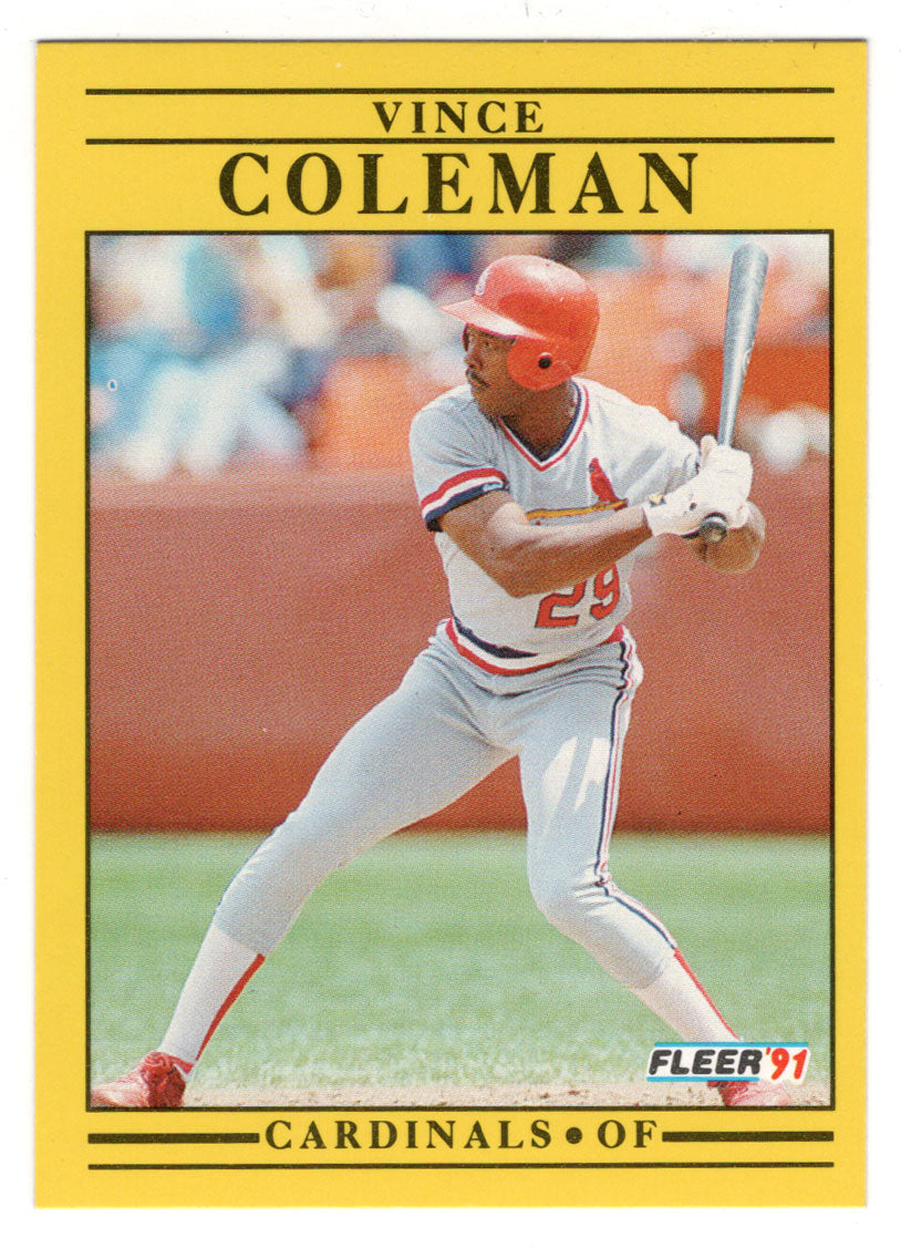 Vince Coleman - St. Louis Cardinals (MLB Baseball Card) 1991 Fleer # 6 –  PictureYourDreams