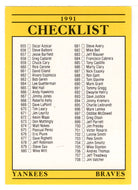 Checklist # 7 (# 655 - # 720) (MLB Baseball Card) 1991 Fleer # 720 Mint