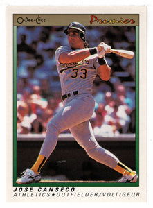 Jose Canseco - Oakland Athletics (MLB Baseball Card) 1991 O-Pee-Chee Premier # 18 NM/MT