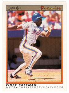 Vince Coleman - New York Mets (MLB Baseball Card) 1991 O-Pee-Chee Premier # 25 NM/MT