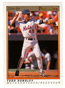 Todd Hundley - New York Mets (MLB Baseball Card) 1991 O-Pee-Chee Premier # 66 NM/MT