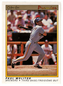 Paul Molitor - Milwaukee Brewers (MLB Baseball Card) 1991 O-Pee-Chee Premier # 82 NM/MT