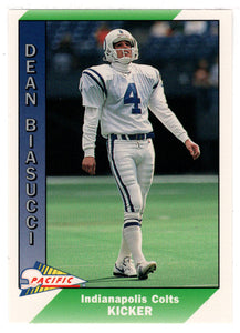 Dean Biasucci - Indianapolis Colts (NFL Football Card) 1991 Pacific # 189 Mint