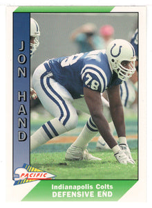 Jon Hand - Indianapolis Colts (NFL Football Card) 1991 Pacific # 194 Mint