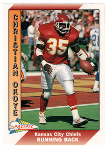 Christian Okoye - Kansas City Chiefs (NFL Football Card) 1991 Pacific # 214 Mint