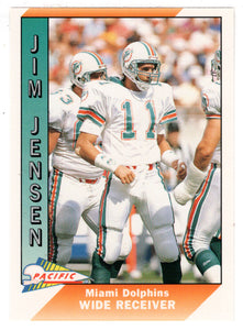 Jim Jensen - Miami Dolphins (NFL Football Card) 1991 Pacific # 281 Mint