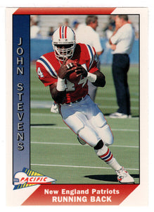 John Stephens - Error on Card: "Stephens is Misspelled Stevens" - New England Patriots (NFL Football Card) 1991 Pacific # 318 Mint