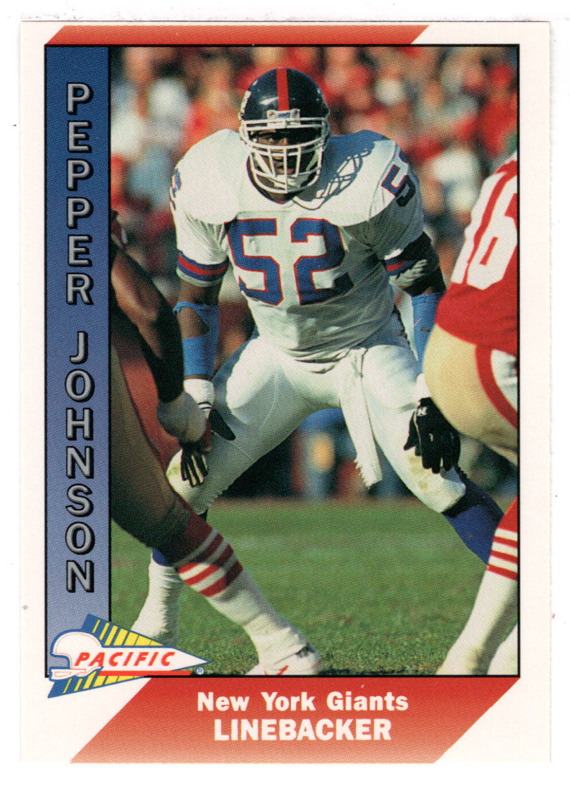 Pepper Johnson - New York Giants (NFL Football Card) 1991 Pacific # 349 Mint