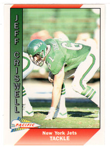 Jeff Criswell - New York Jets (NFL Football Card) 1991 Pacific # 378 Mint