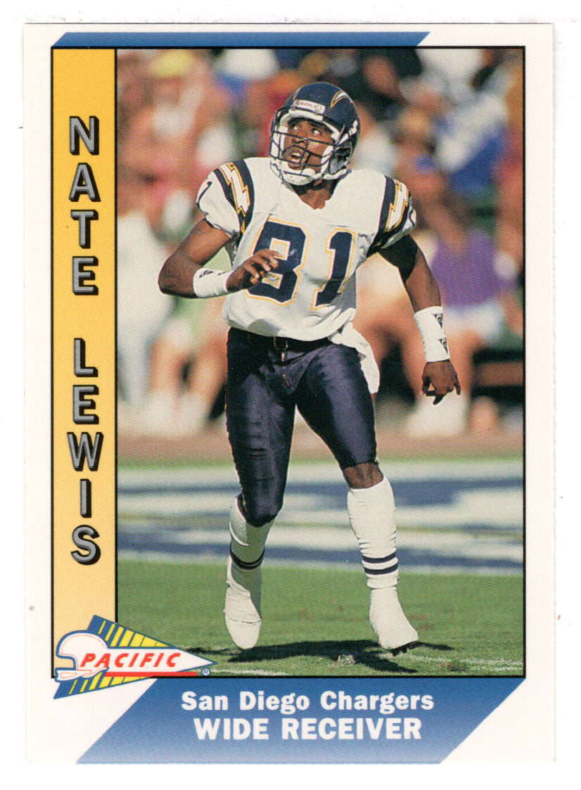 Nate Lewis RC - San Diego Chargers (NFL Football Card) 1991 Pacific # 447 Mint