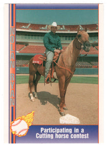 Nolan Ryan - Participating in a Cutting Horse Contest (MLB Baseball Card) 1991 Pacific Ryan Texas Express I # 108 Mint