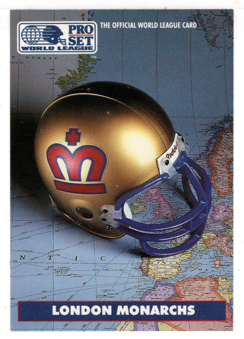 London Monarchs Team Stats (WLAF Football Card) 1991 Pro Set WLAF 150 World League # 13 Mint