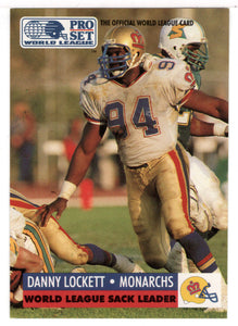 Danny Lockett - London Monarchs (WLAF Football Card) 1991 Pro Set WLAF 150 World League # 29 Mint