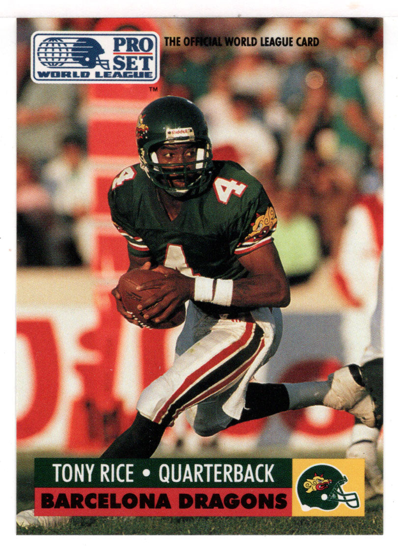 Tony Rice - Barcelona Dragons (WLAF Football Card) 1991 Pro Set WLAF 150 World League # 39 Mint