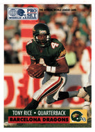 Tony Rice - Barcelona Dragons (WLAF Football Card) 1991 Pro Set WLAF 150 World League # 39 Mint