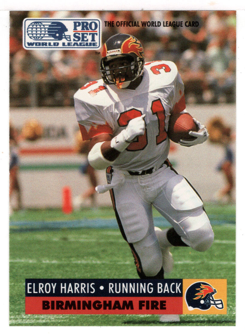 Elroy Harris - Birmingham Fire (WLAF Football Card) 1991 Pro Set WLAF 150 World League # 47 Mint