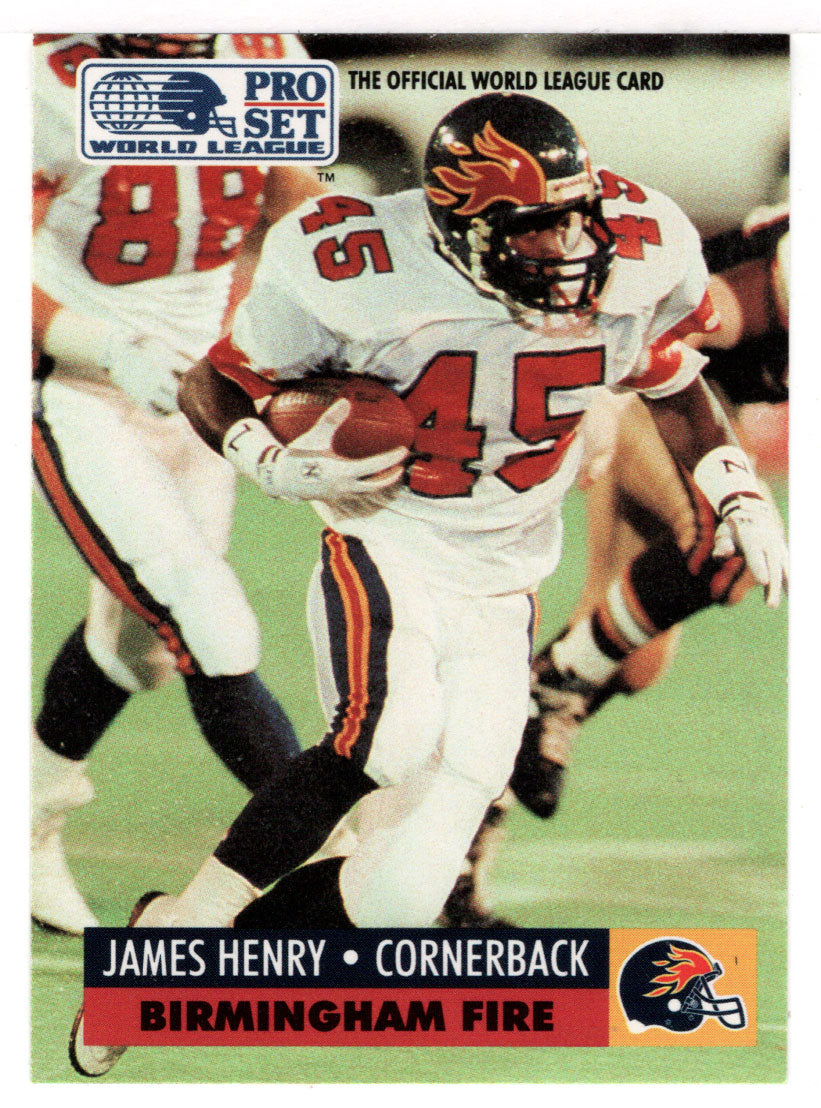 James Henry - Birmingham Fire (WLAF Football Card) 1991 Pro Set WLAF 150 World League # 48 Mint