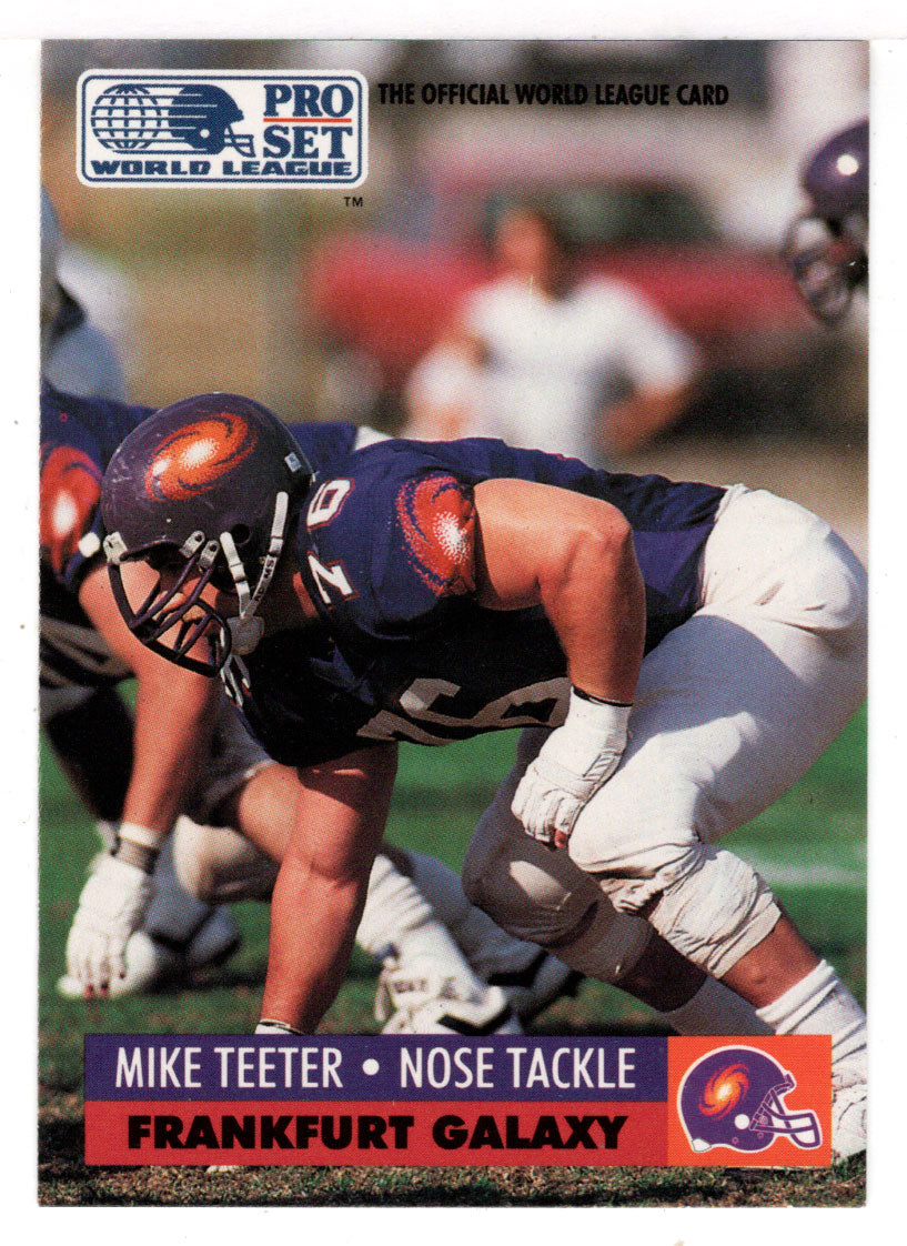 Mike Teeter - Frankfurt Galaxy (WLAF Football Card) 1991 Pro Set WLAF 150 World League # 66 Mint