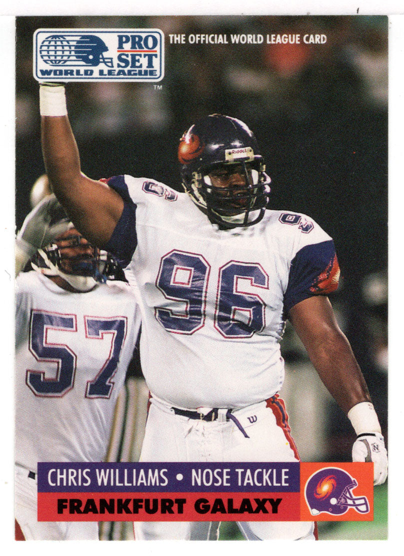 Chris Williams - Frankfurt Galaxy (WLAF Football Card) 1991 Pro Set WLAF 150 World League # 67 Mint