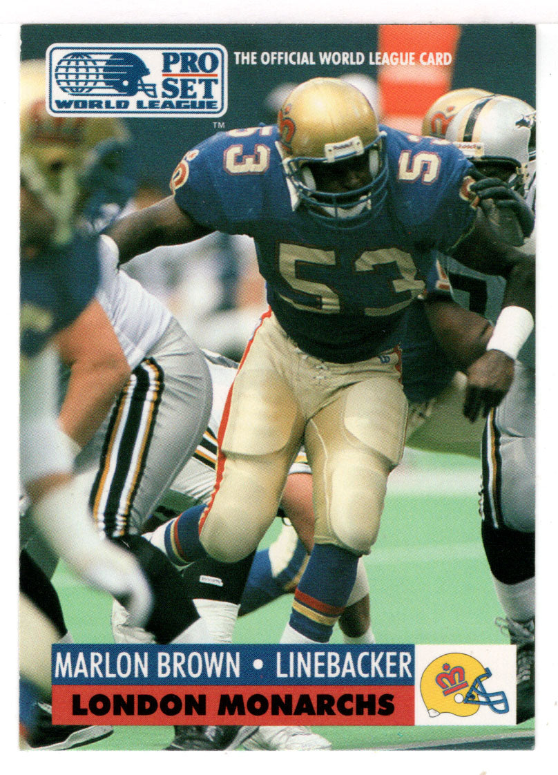 Marlon Brown - London Monarchs (WLAF Football Card) 1991 Pro Set WLAF 150 World League # 74 Mint