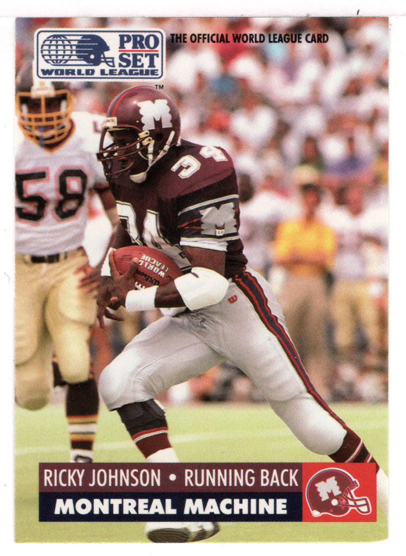 Ricky Johnson - Montreal Machine (WLAF Football Card) 1991 Pro Set WLAF 150 World League # 89 Mint