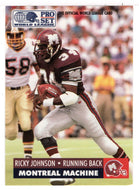 Ricky Johnson - Montreal Machine (WLAF Football Card) 1991 Pro Set WLAF 150 World League # 89 Mint