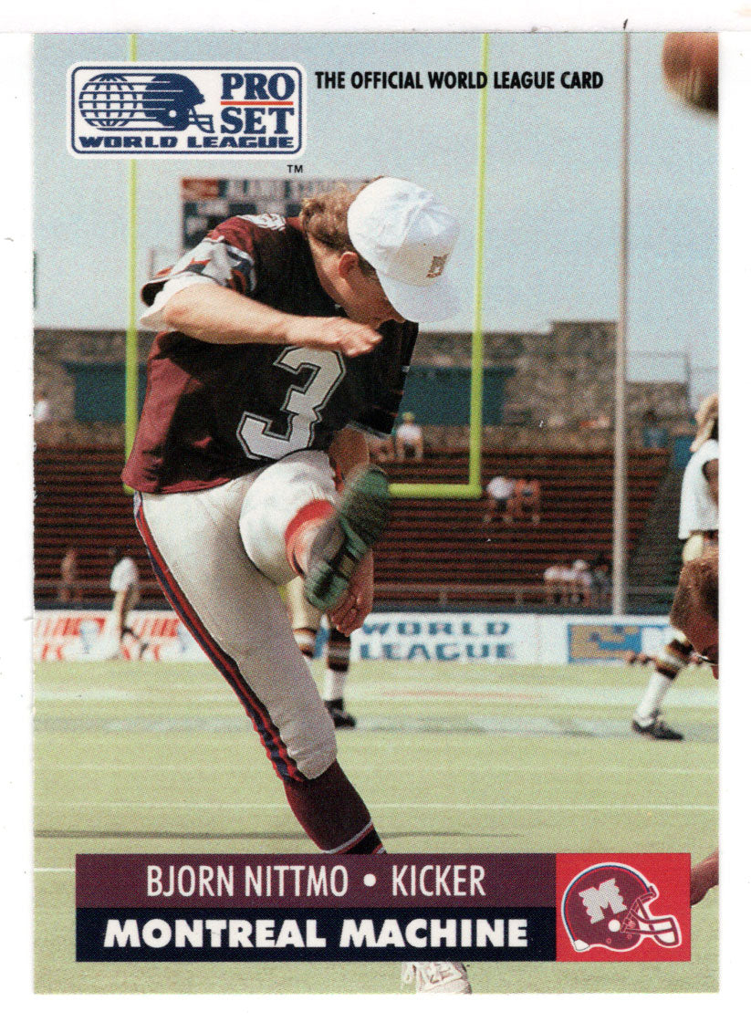 Bjorn Nittmo - Montreal Machine (WLAF Football Card) 1991 Pro Set WLAF 150 World League # 91 Mint