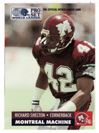 Richard Shelton - Montreal Machine (WLAF Football Card) 1991 Pro Set WLAF 150 World League # 93 Mint