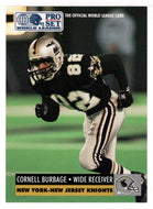 Cornell Burbage - New York - New Jersey Knights (WLAF Football Card) 1991 Pro Set WLAF 150 World League # 96 Mint