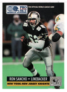 Ron Sancho - New York - New Jersey Knights (WLAF Football Card) 1991 Pro Set WLAF 150 World League # 105 Mint