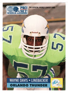 Wayne Davis - Orlando Thunder (WLAF Football Card) 1991 Pro Set WLAF 150 World League # 112 Mint
