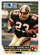 Ricky Blake - San Antonio Riders (WLAF Football Card) 1991 Pro Set WLAF 150 World League # 141 Mint