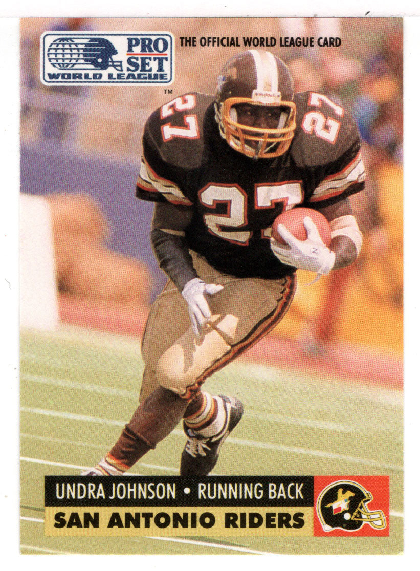 Undra Johnson - San Antonio Riders (WLAF Football Card) 1991 Pro Set WLAF 150 World League # 145 Mint