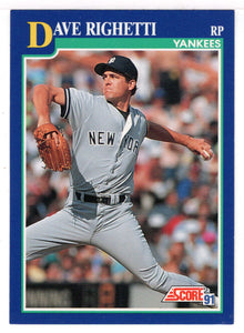 Dave Righetti - New York Yankees (MLB Baseball Card) 1991 Score # 24 Mint