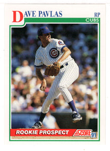 Dave Pavlas RC - Chicago Cubs (MLB Baseball Card) 1991 Score # 378 Mint