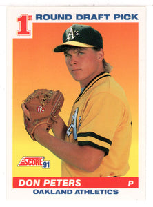 Don Peters RC - Oakland Athletics (MLB Baseball Card) 1991 Score # 381 Mint
