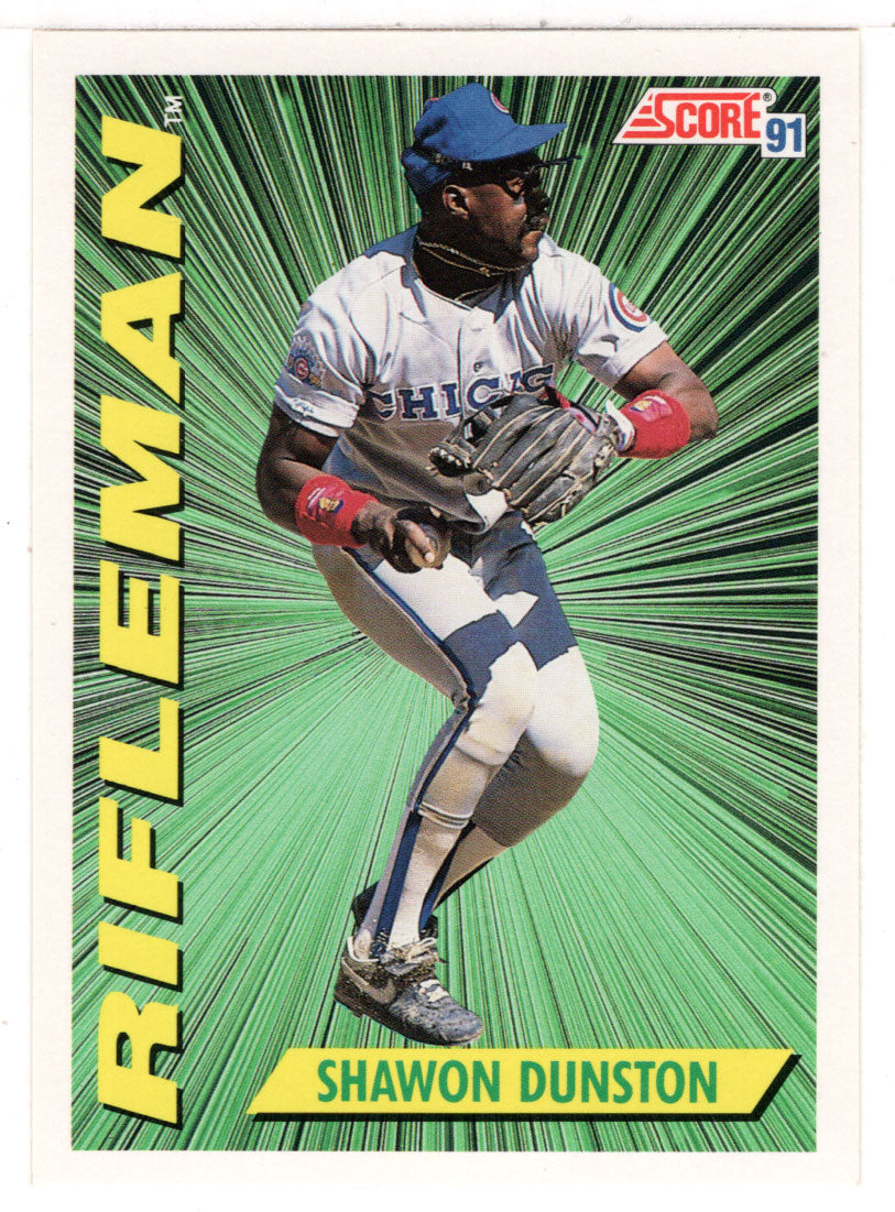 Shawon Dunston - Chicago Cub - Rifleman (MLB Baseball Card) 1991 Score # 413 Mint