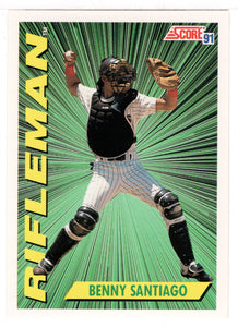 Benny Santiago - San Diego Padres - Rifleman (MLB Baseball Card) 1991 Score # 416 Mint