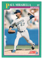 Paul Mirabella - Milwaukee Brewers (MLB Baseball Card) 1991 Score # 558 Mint