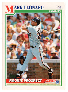 Mark Leonard RC - San Francisco Giants (MLB Baseball Card) 1991 Score # 719 Mint