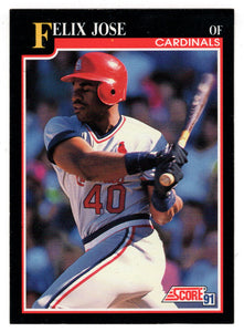 Felix Jose - St. Louis Cardinals (MLB Baseball Card) 1991 Score # 784 Mint