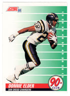 Donnie Elder - San Diego Chargers - 90+ Club (NFL Football Card) 1991 Score # 324 Mint