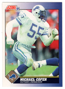 Michael Cofer - Detroit Lions (NFL Football Card) 1991 Score # 55 Mint