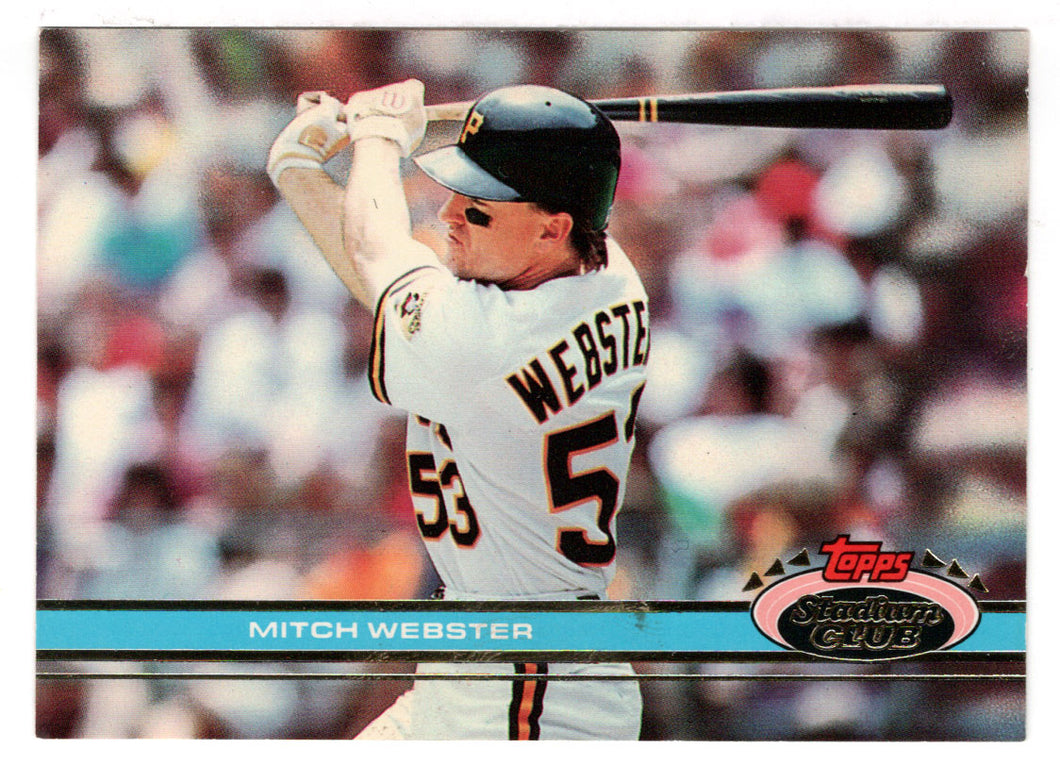 Mitch Webster - Cleveland Indians (MLB Baseball Card) 1991 Topps Stadium Club # 448 Mint