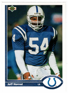 Jeff Herrod - Indianapolis Colts (NFL Football Card) 1991 Upper Deck # 55 Mint