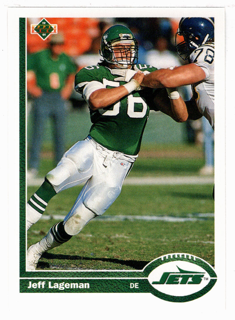 Jeff Lageman - New York Jets (NFL Football Card) 1991 Upper Deck # 63 Mint